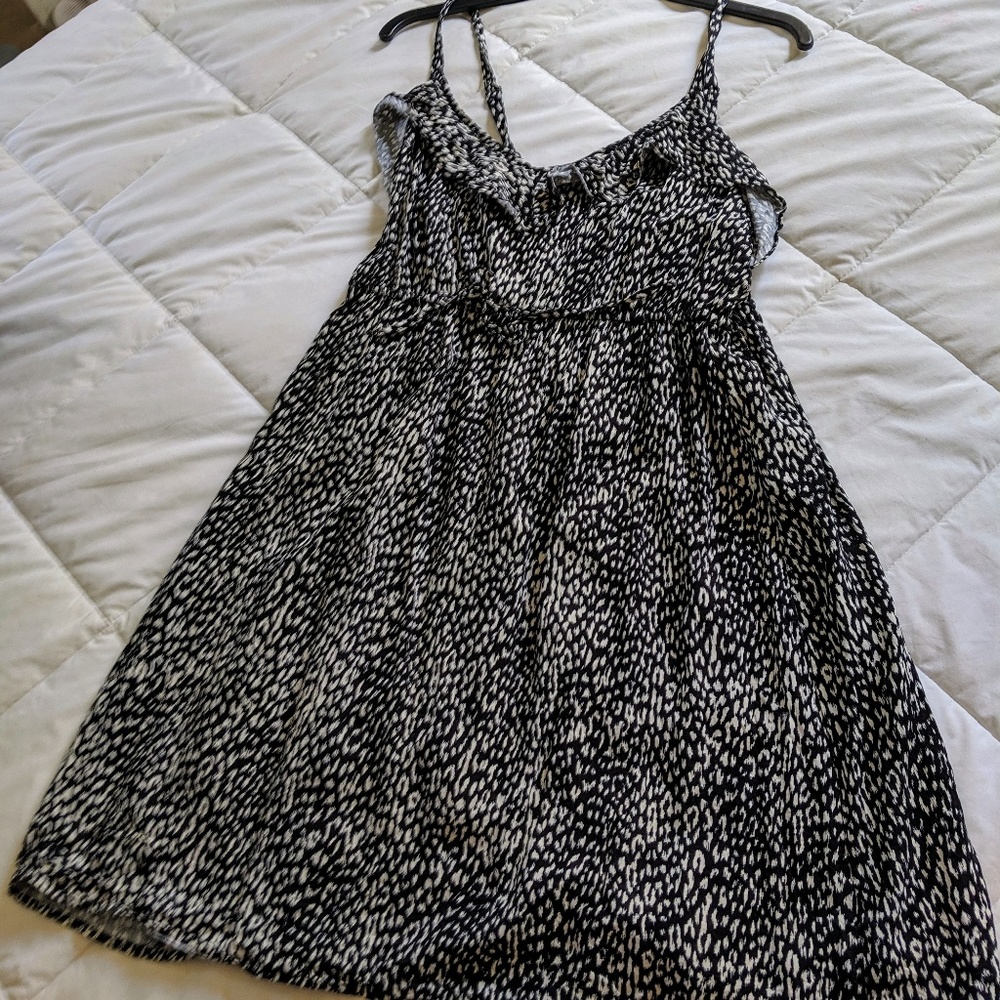Black & Off White Sundress with adjustable tie